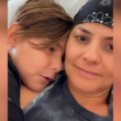 Close up picture of Claudia Yuridia Norris, cancer survivor, hugging her son.