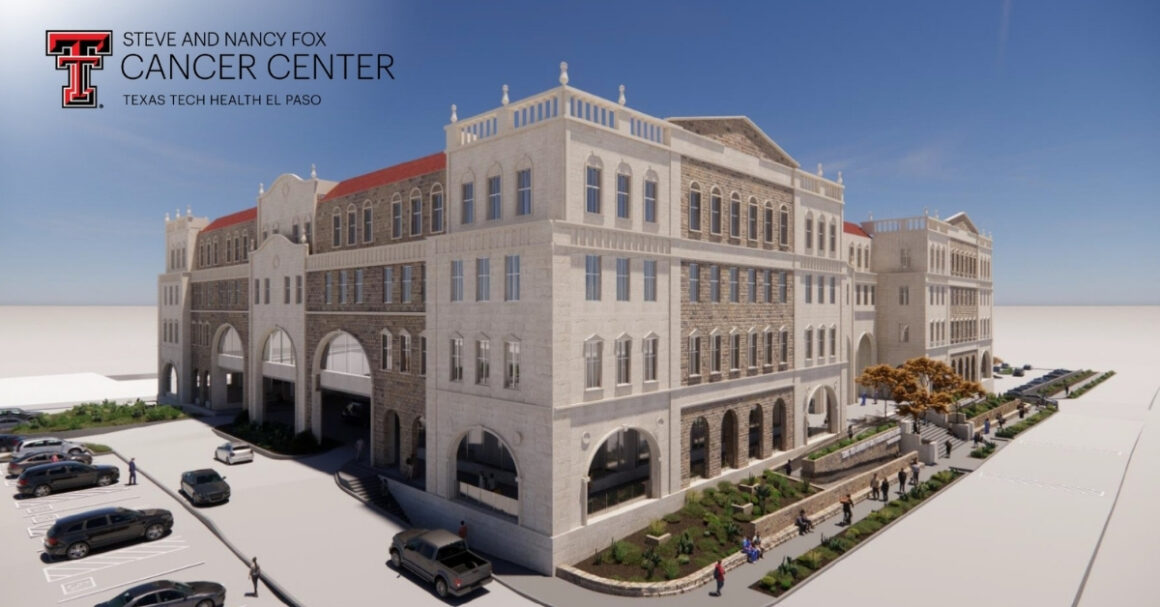 Rendering of the Steve and Nancy Fox Cancer Center at Texas Tech Health El Paso, representing expansion of comprehensive cancer care